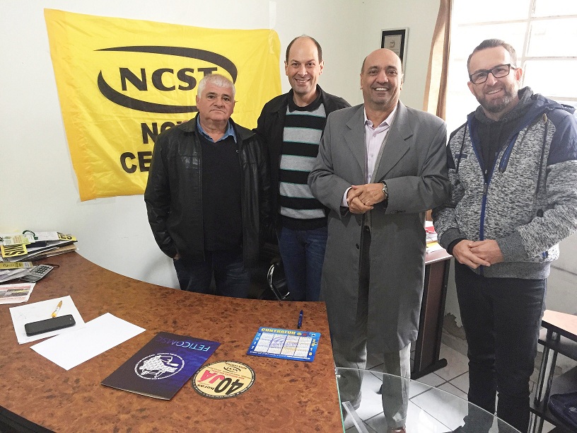 Presidente Eliseu Luis Casanova, em visita ao Presidente da Nova Central Sindical dos Trabalhadores de Santa Catarina - NCST/SC - Florianópolis