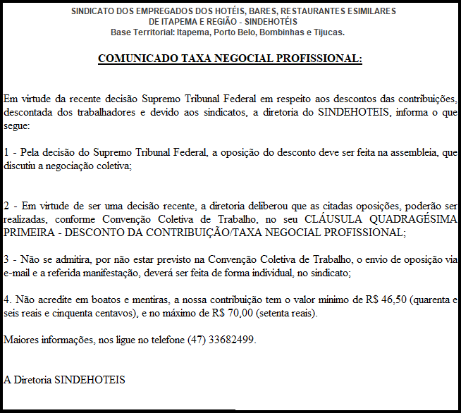 ESCLARECIMENTOS DA TAXA NEGOCIAL PROFISSIONAL