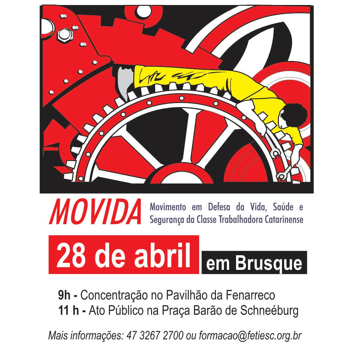 SINDEHOTEIS vai estar presente no Movimento em Defesa da Vida, Saúde e Segurança da Classe Trabalhadora Catarinense (MOVIDA)