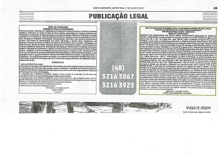 ASSEMBLÉIA GERAL Convenção Coletiva de Trabalho 2017 2018