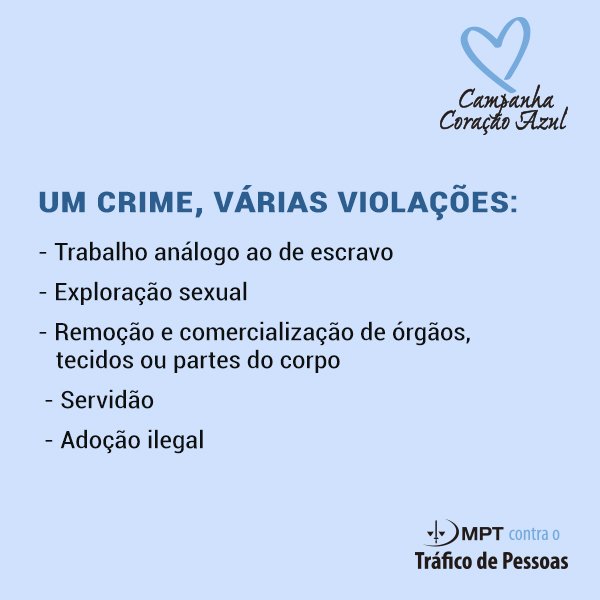 UM CRIME, VÁRIAS VIOLAÇÕES - CONTRA O TRÁFICO DE PESSOAS